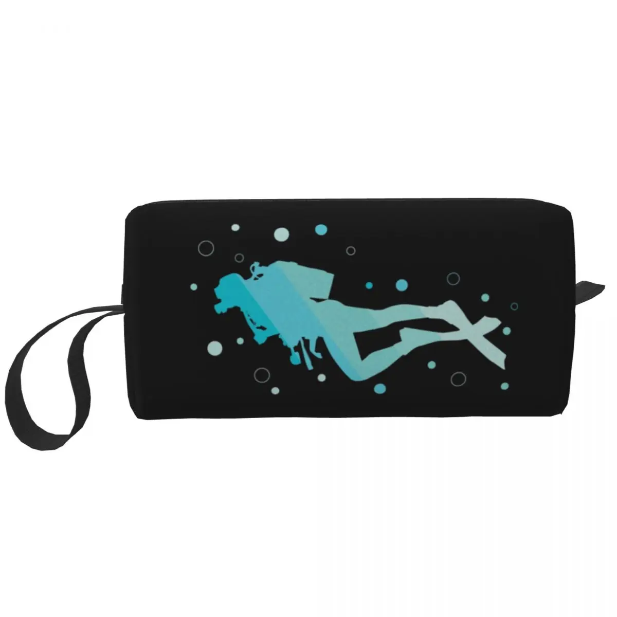 

Custom Diver Toiletry Bag for Women Scuba Diving Cosmetic Makeup Organizer Ladies Beauty Storage Dopp Kit Box