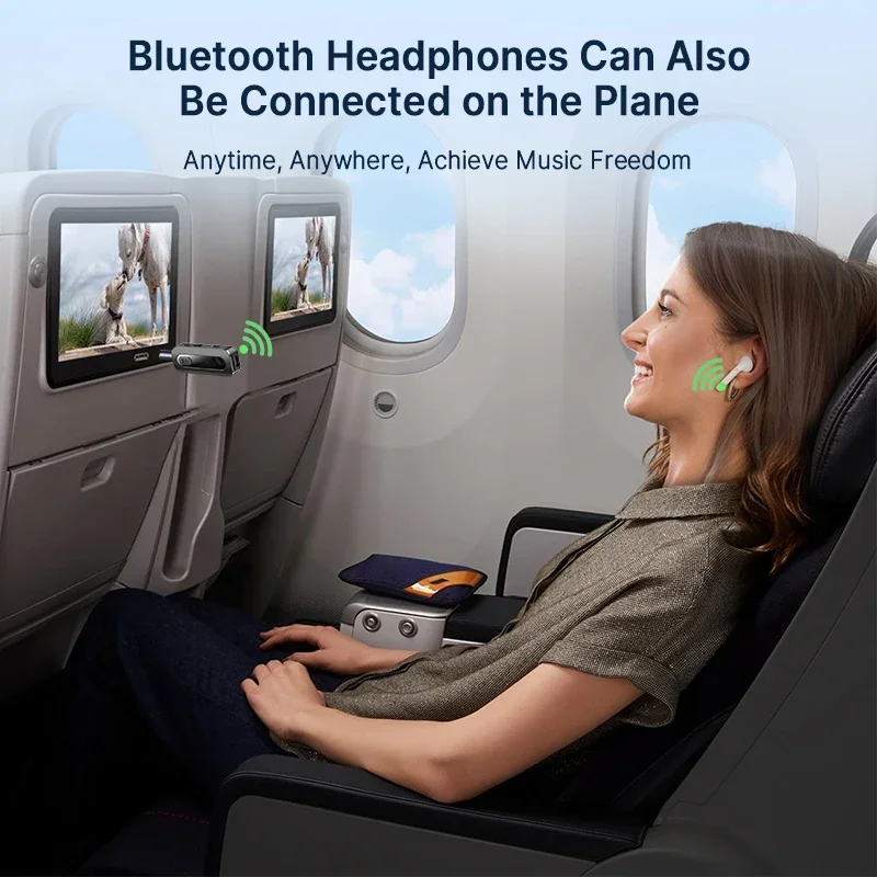 Bluetooth Audio Receiver 5.5 Receiver Transmitter 3.5mm AUX/TF Card Stereo with Mic for PC TV Car Aircraft
