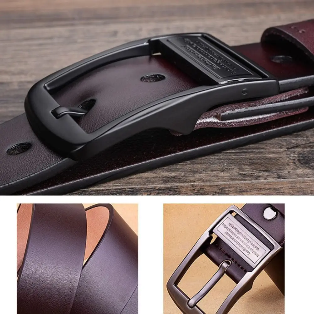 Luxury Leather Belt with Pin Buckle for Casual Wear