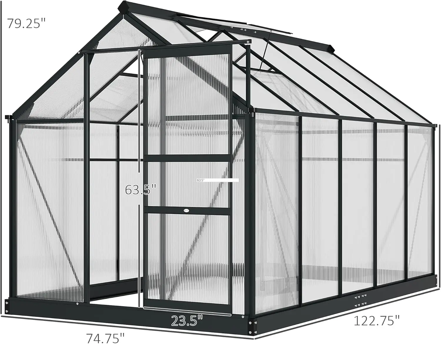 6x10 Heavy Duty Polycarbonate Greenhouse Kit 5