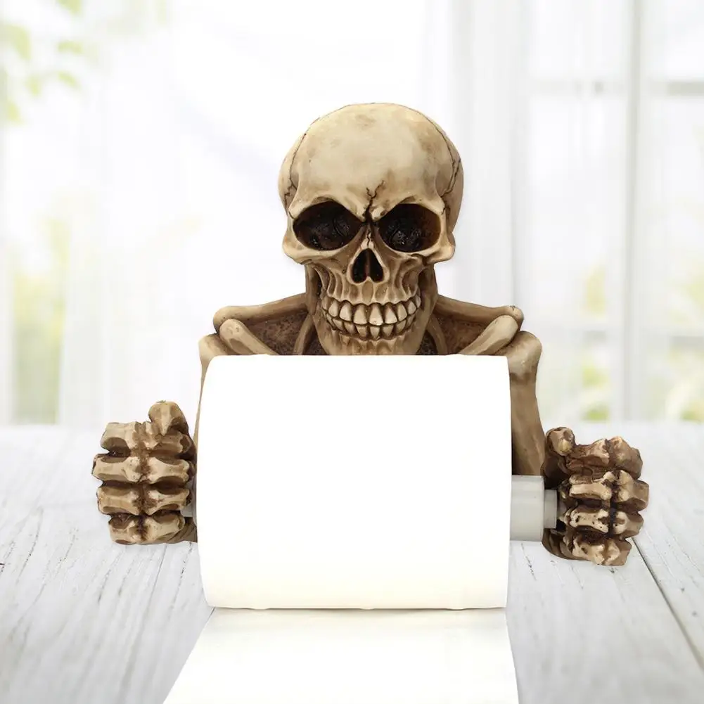 벽걸이 변기 펌핑 해골 수건 걸이, 거실 송진 롤 페이퍼 거치대