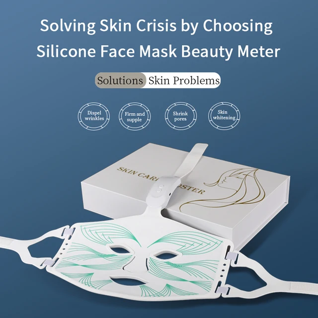 7 Colors LED Face Mask Red Light Therapy Silicone Anti Aging Advanced Photon Mask for Skin Rejuvenation Anti Acne Pore 2
