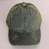 Vintage Ponytail Baseball Cap Women Adjustable Snapback Hat Mesh Distressed Summer Cap Woman Sunhat 4