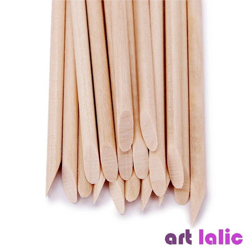Long Orange Wood Stick For Nail Art Design Cuticle Pusher Remover Manicure Care Tools 114mm 100Pcs nail care kit manicure tools manicure pedicure kit manicure set nail art pusher nail manicure tools manicure pedicure tools cuticle pusher nail polish tools pedicure tools
