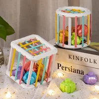 Baby Montessori Shape Sorter Cube Rainbow Colorful Blocks Sorting Game Infant Cognitive Grip Training Learning Educational Toy 4