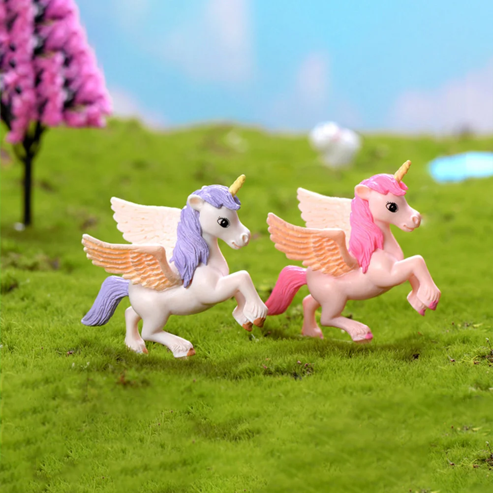 

6 Pcs Unicorn Mini Ornament Ornament Ornaments Model Miniature Ornamentations Crafts