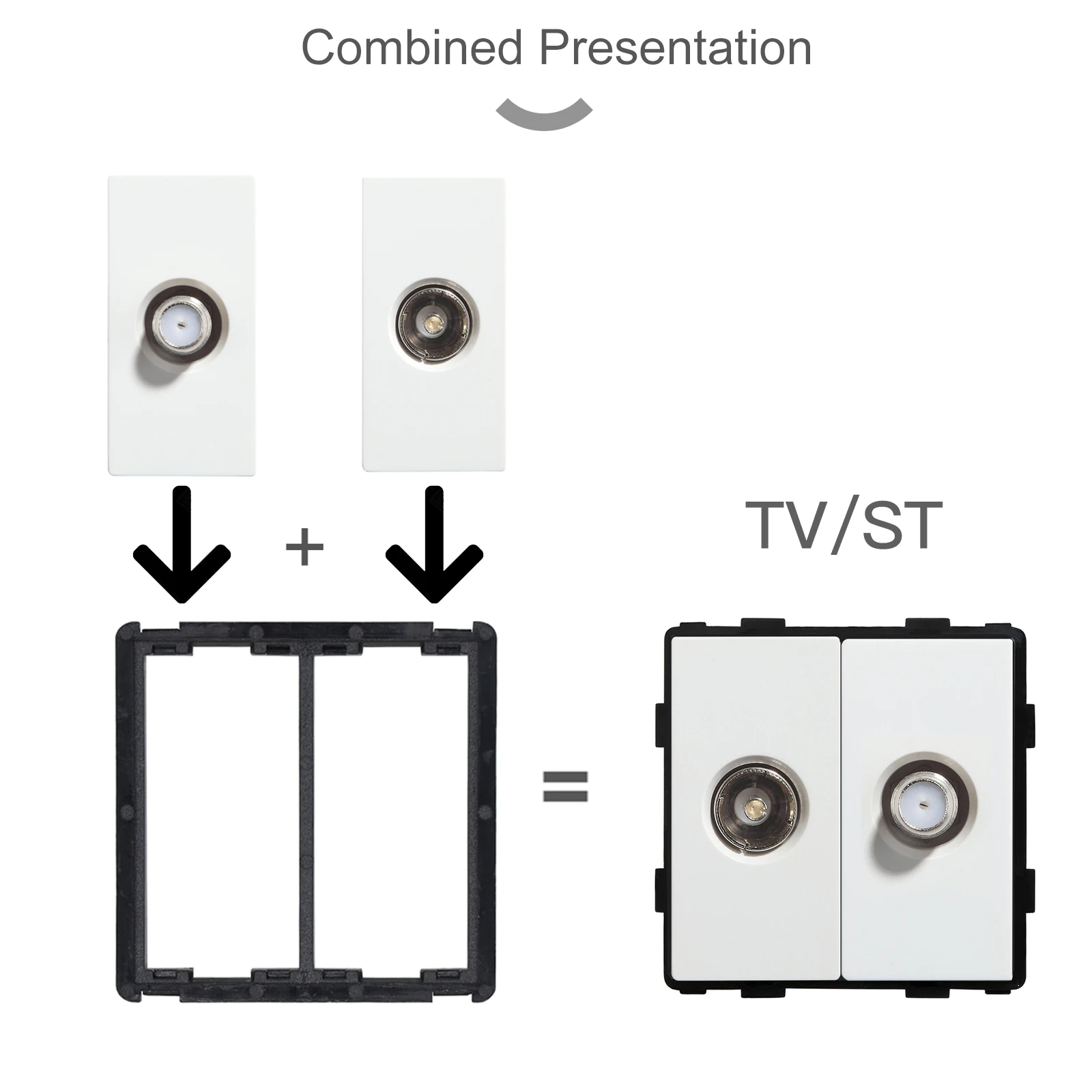 button switches BSEED Glass Frames TV/ST/USB Socket Type-C EU Socket CAT5 RJ45 HDMI Function Parts 1/2Way Mechanical