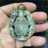 Old Chinese Natural Hetian Jade Hand-carved Exquisite  Pendants , Snuff Bottle 3