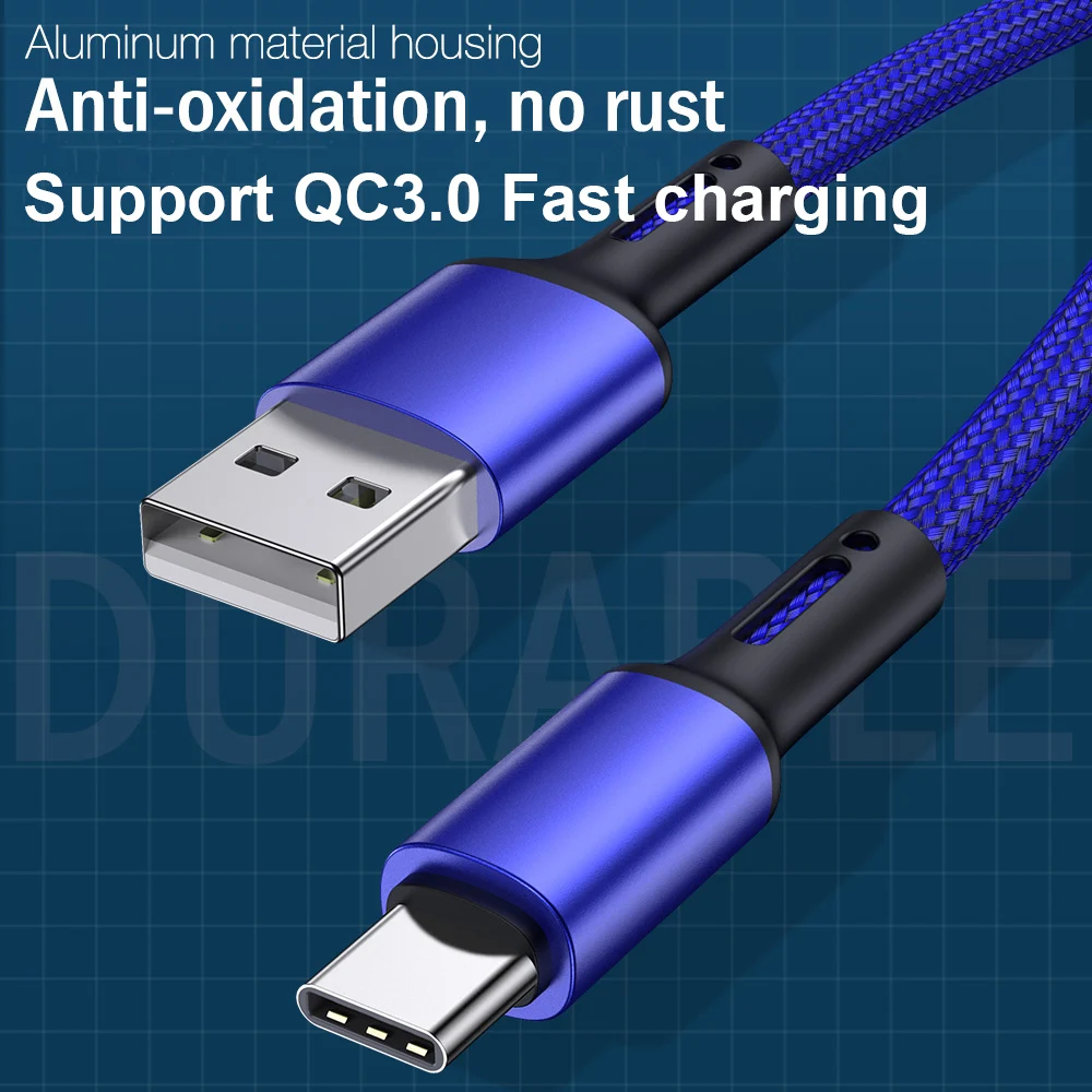 Premium USB Type A to Type C Data Charging Cable - Multiple Lengths Available
