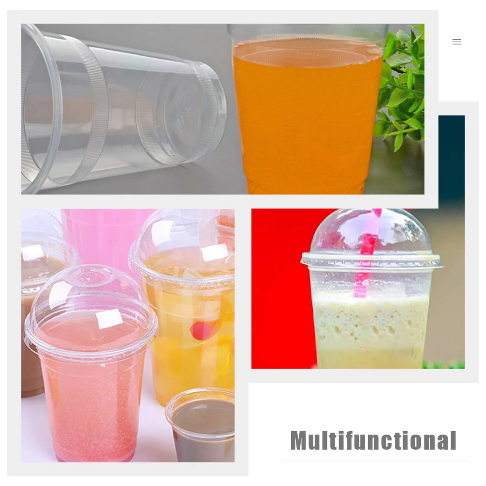 Disposable Transparent Plastic Cups 40/50pcs 460/600ml Milk Tea Juice Cold Drink Smoothie Beverage Cups With Lids plastic cups