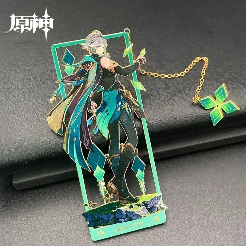 Navia Furina Neuvillette Genshin Impact Nahida Xiao Alhaitham Wanderer Zhongli Anime Hollowed Out Metal Bookmark Collection Gift