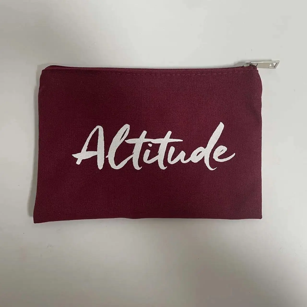 100 개/몫 사용자 정의 로고 인쇄 여성을위한 우편 번호와 고품질 재사용 가능한 코 튼 캔버스 화장품 가방 세면 용품 파우치 여행 선물