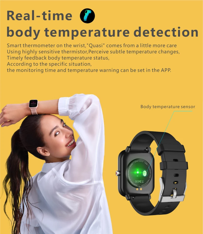 Smart Watch Men Women Watches Body Temperature Measurement Blood Pressure Heart Rate Monitor Sports Tracker Smart Watch