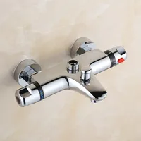 Robinet de douche thermostatique intelligent en laiton, eau chaude et froide dissimulée, vanne Assad, contrôle de la température, chromé 5