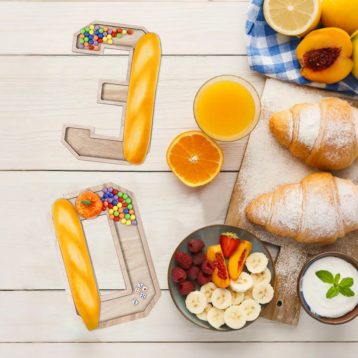 Large Wooden Number Charcuterie Board Fillable Practical Wood Number Serving Tray Decorative Number Food Tray Baby Birthday 3