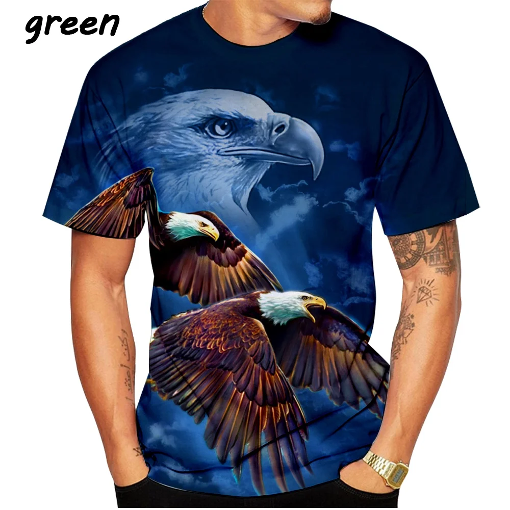 Summer New 3D Eagle Printed Summer T-shirts for Men and Women Are Fun Loose and Breathable Soft and Comfortable T-shirt white t shirt for men T-Shirts