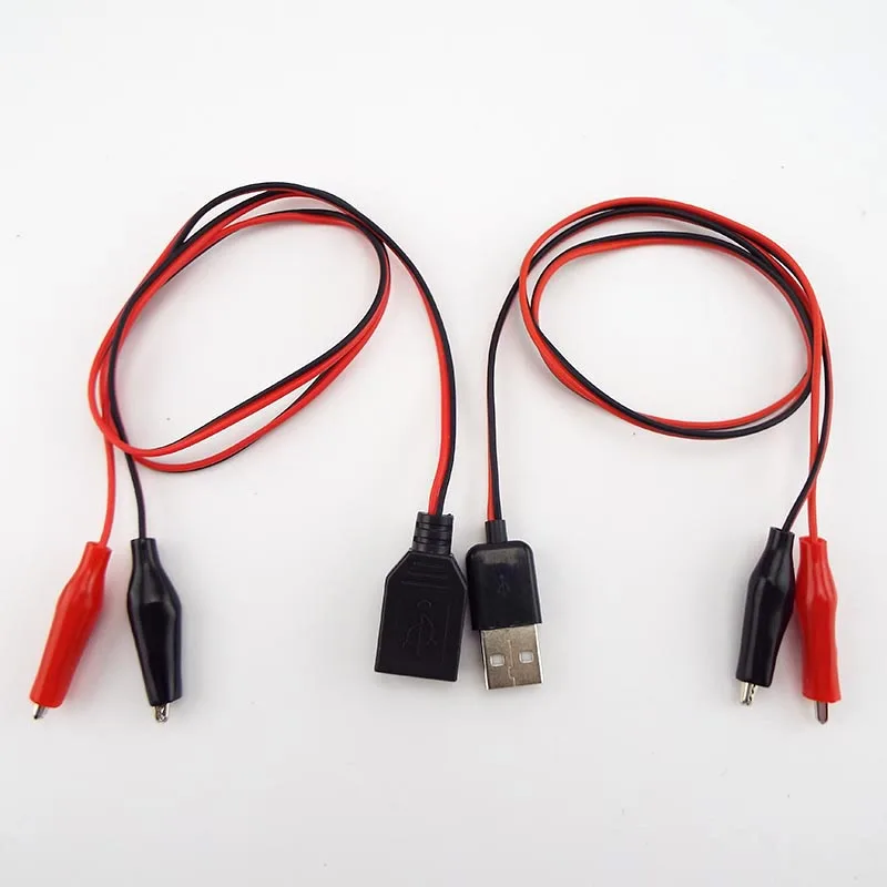 USB Alligator Clips Crocodile Wire Male female to USB Tester Detector DC Voltage Ammeter Capacity Power Meter Monitor M20
