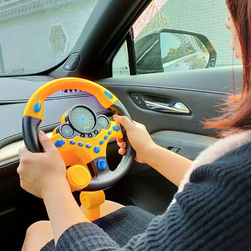 1pcs Kids Electric Simulation Steering Wheel Toy Multifunctional Car Driving Toy with Music and Light Toy for Boys and Girl K9B2 3