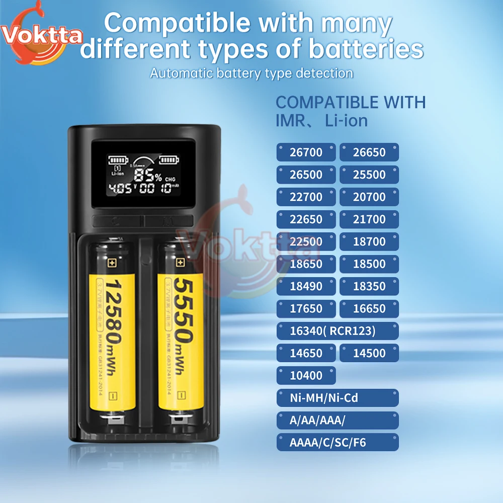 Lithium Battery Tester 18650 21700 LCD Display Digital Battery Charger Capacity Indicator