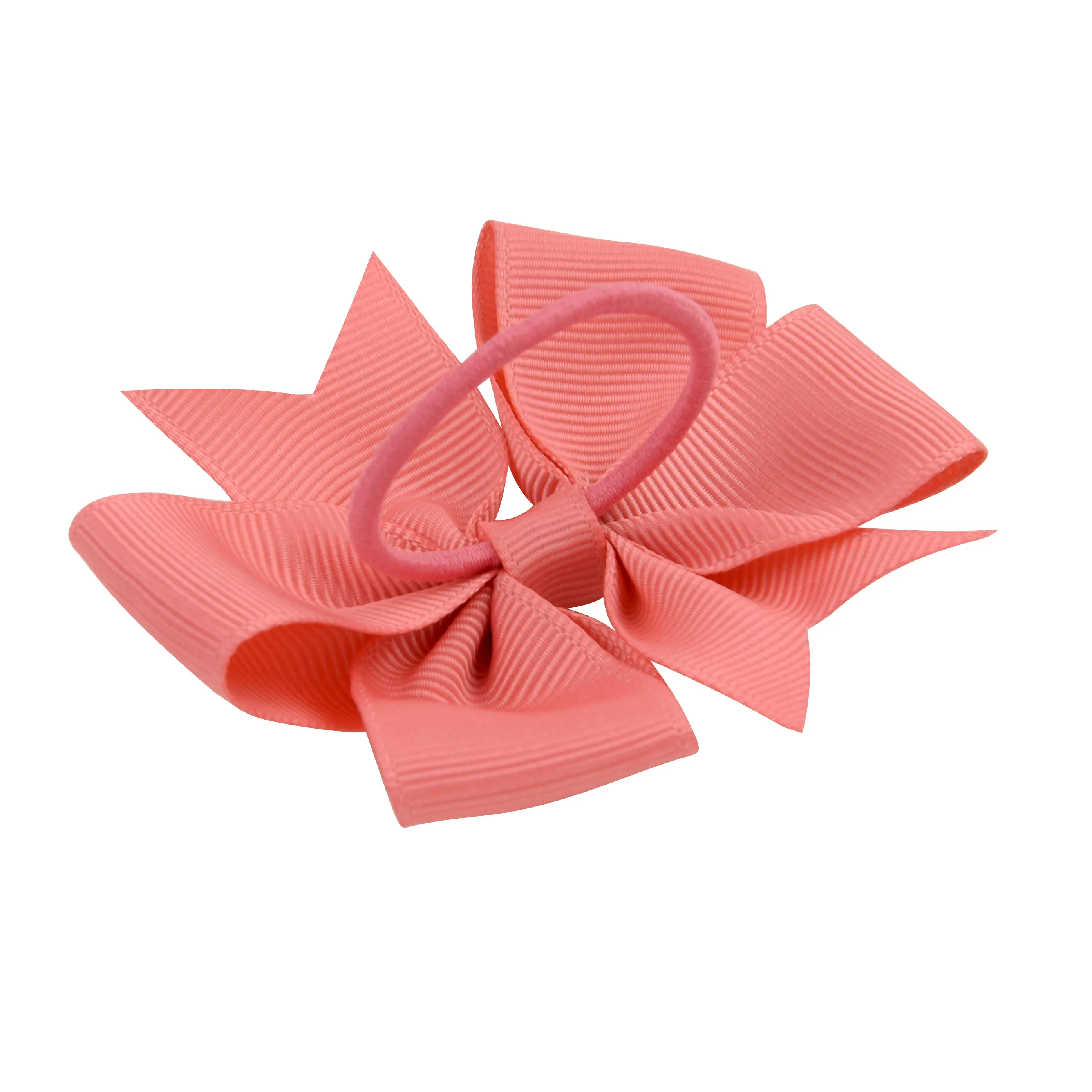 1Pcs 3.15 Inch Girl Hair bows Boutique Grosgrain Ribbon Bow Elastic Hair Tie Rope Band with kids Wholesale Hair Accessories 030