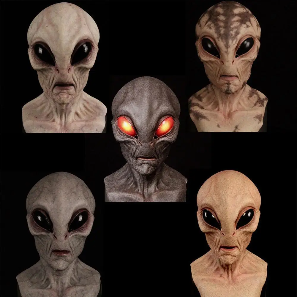 Description Picture 2 of itemHalloween Alien Mask Scary Horrible Horror Alien Supersoft mask Mask Creepy Party Decoration Funny Cosplay Prop Masks New