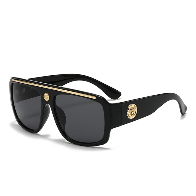 Lunettes de soleil de luxe de marque de mode pour hommes et femmes 2026, surdimensionnées, style vintage punk, pour l'été, les voyages et les activités de plein air 1