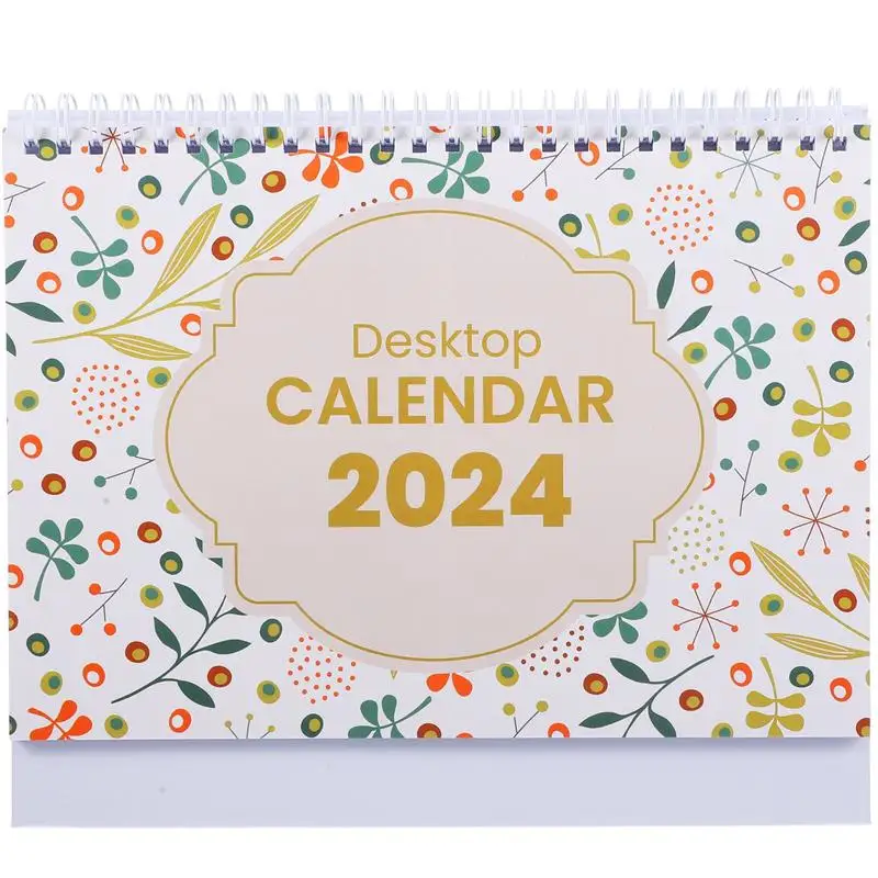 Office Desk Calendar Daily Use Calendar Household Monthly Standing Calendar Decorative for Planner Schedule Office Supplies floral loose leaf monthly plan planner color papers notebook organizer agenda schedule book office