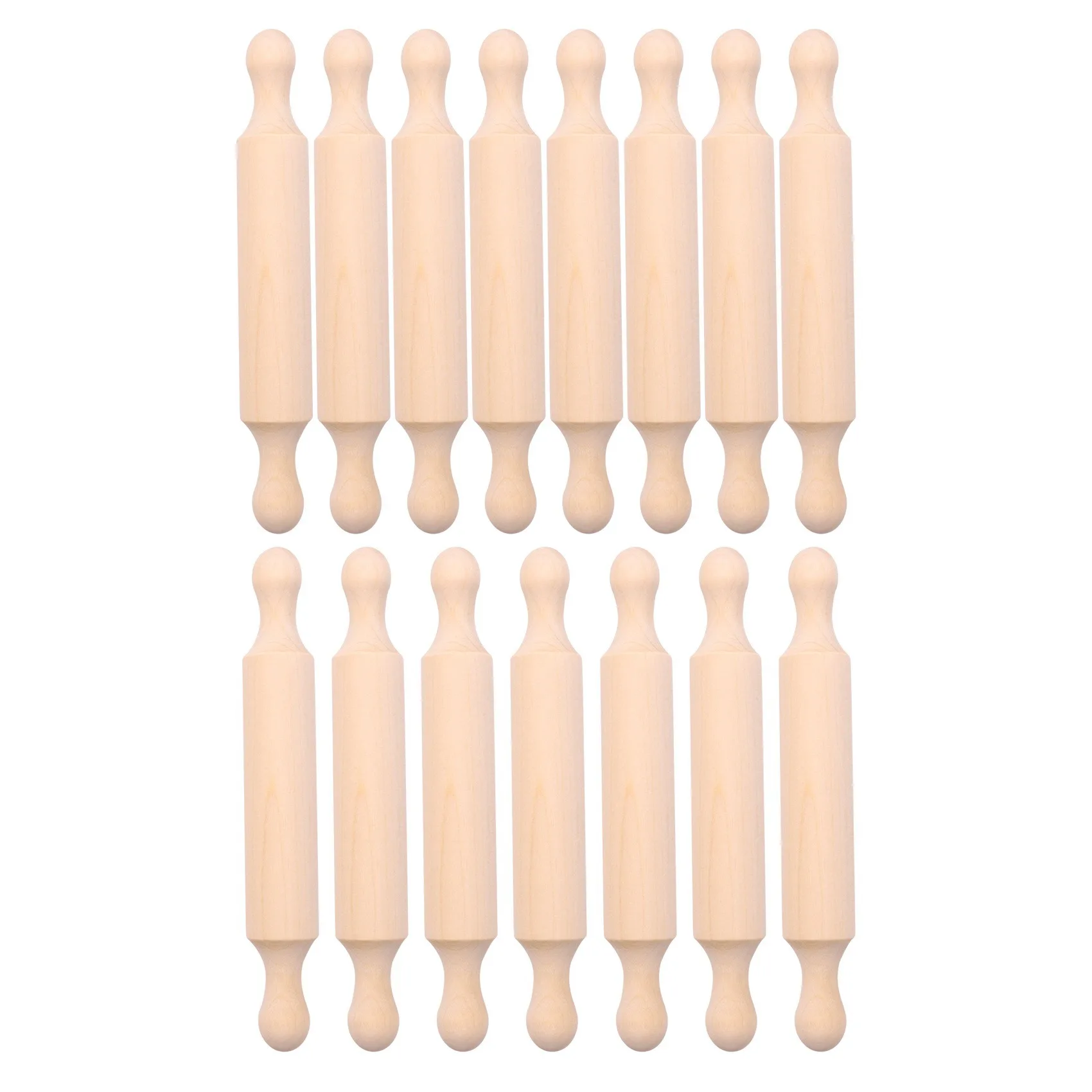 

15 Pieces Wooden Mini Rolling Pin 6 Inches Long Kitchen Baking Rolling Pin Small Wood Dough Roller for Children Fondant