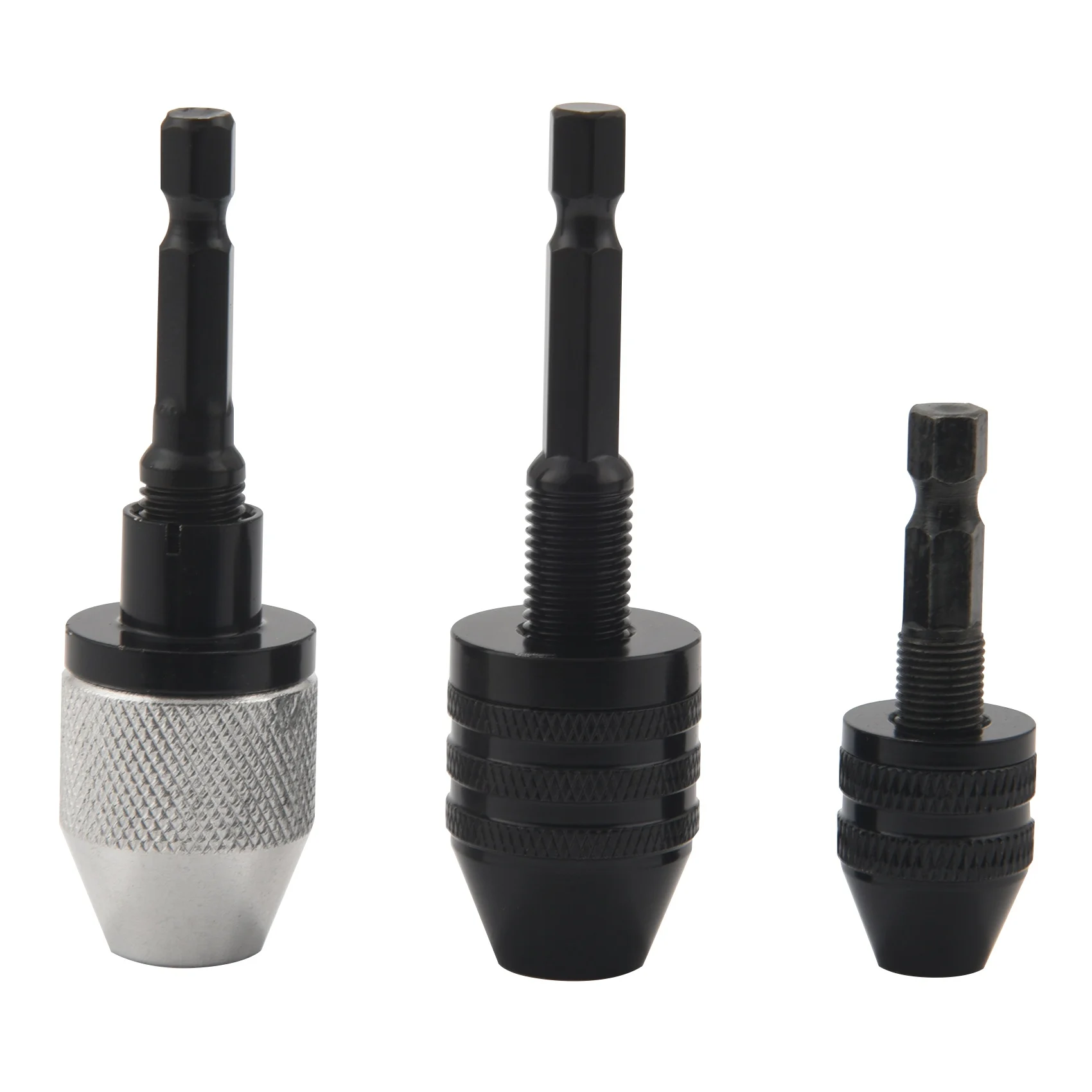 

3 Pcs Keyless Drill Chuck 1/4 Inch Hex Shank Keyless Drill Chuck Converter Drill Adapter for Impact Drill Tool