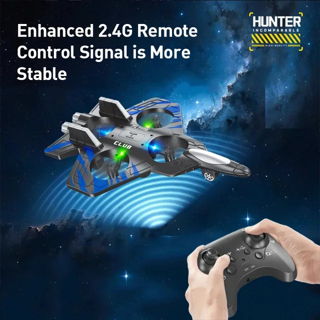 CZ01 RC Plane 2.4G Remote Control Aircraft Four Motor Helicopter Glider with Light EPP Foam Fighters for Children 5