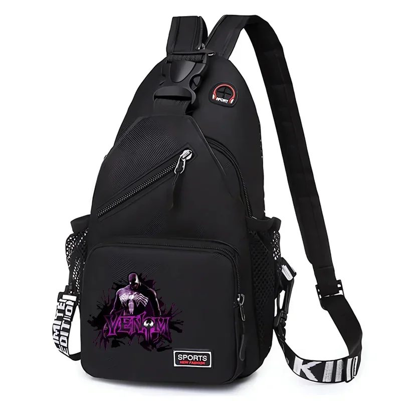 Venom Marvels Chest Bag Men Boys Lightweight Crossbody Pack Multifunctional Sling Backpack Outdoor Children Sports Portable Bags 4