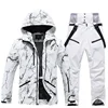 Winter Ski Suit Set Cold Snowboard Men/Women Double Board Hooded Skiing Ski Suit Waterproof Windproof Outdoor Skiing Jacket/Pant 3