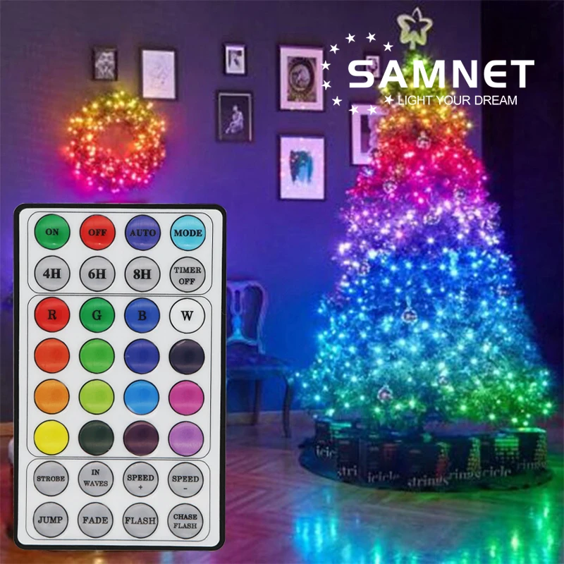 Рождественская гирлянда светодиодная RGB 200 + режимов освещения водонепроницаемая