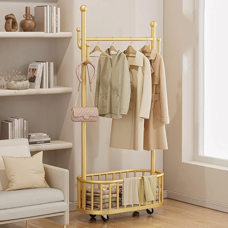 

Industrial Hangers Clothes Rack Metal Golden Entrance Minimalist Clothing Rack Storage Room Arara De Roupa Nordic Furniture