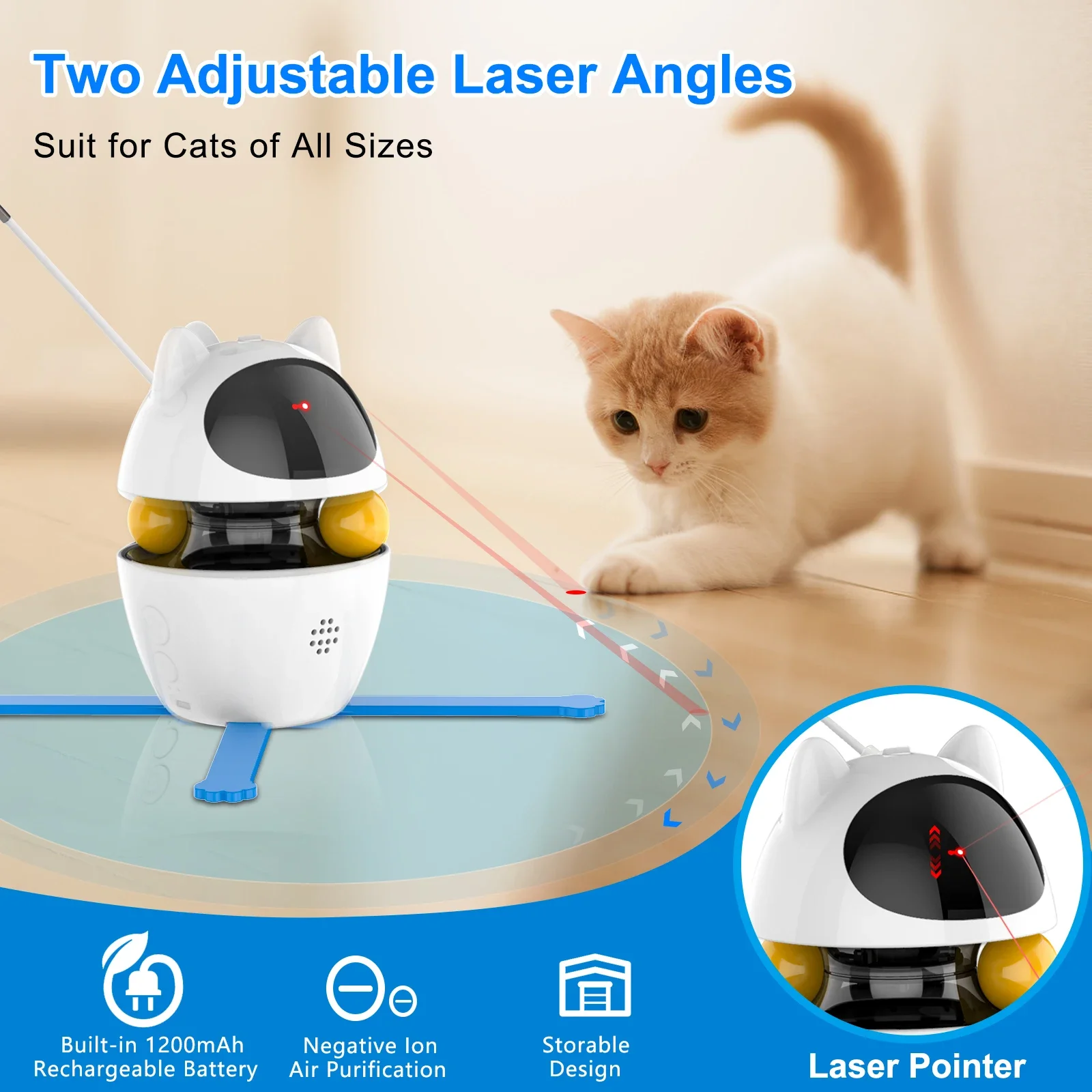 

With Indoor Toy 4-in-1 Laser Interactive Cat And Chasing USB Electric Toys Ball Exercising Automatic Rechargeable