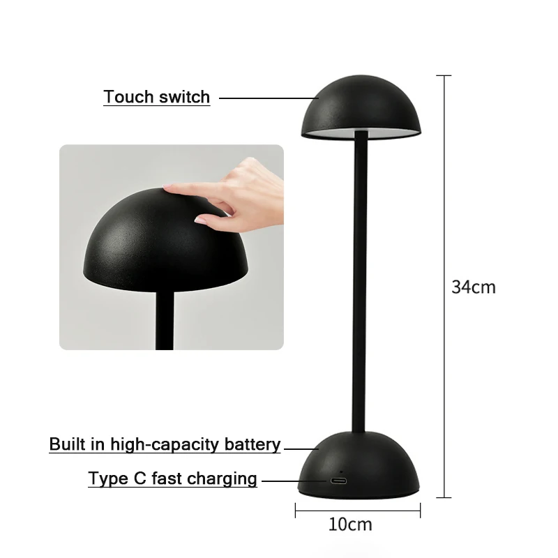 Mushroom Lamp LED Metal Wireless Touch Switch Desk Lamp for Bedroom Bedside Matte Atmosphere Night Light Table Lamp LED Light 4