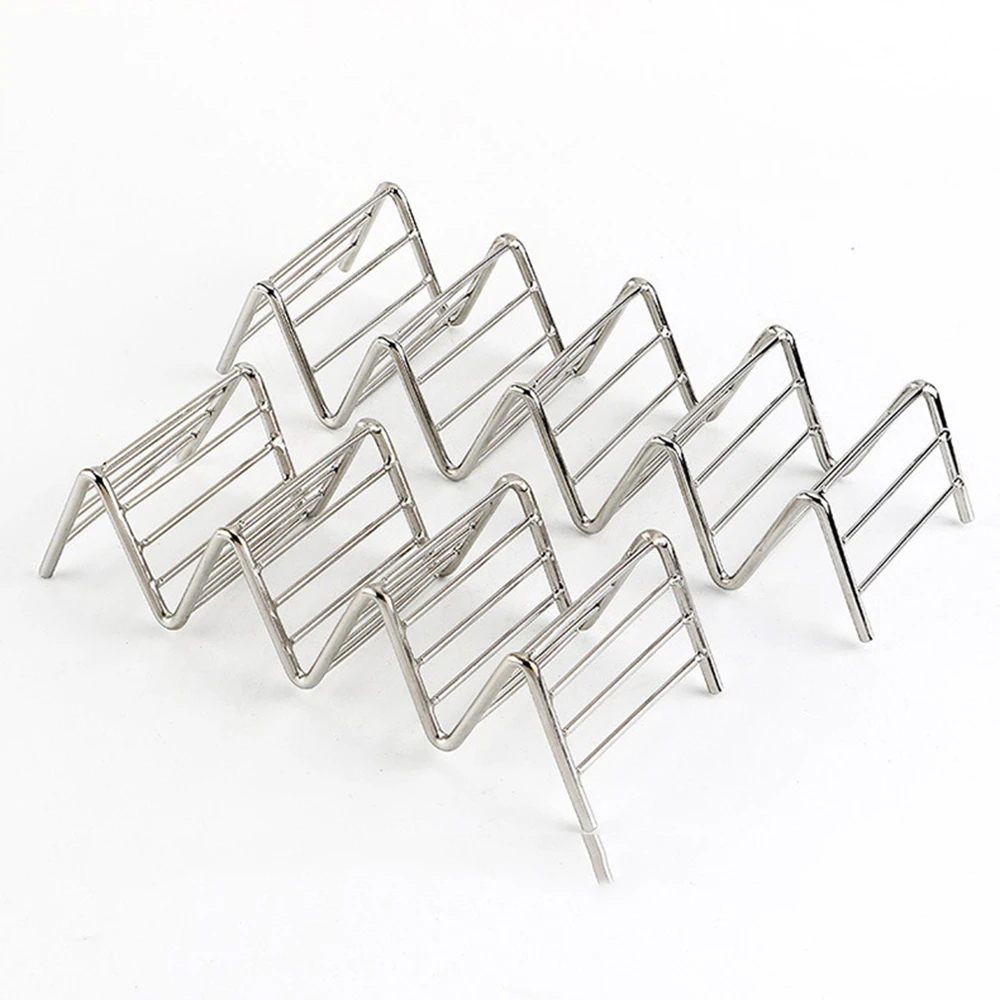 Wave Shape Stainless Steel Taco Holders Mexican Food Rack Pizza Tool Restaurant Food Show Kitchen Pie Tools Bakeware