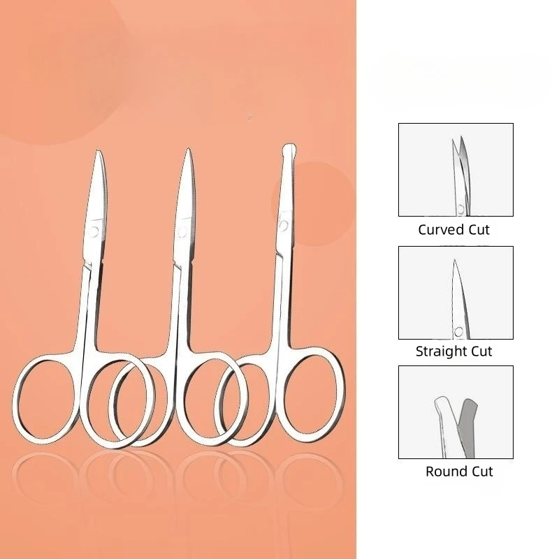 

1Pc Stainless Steel Eyebrow Nose Hair Scissors Cut 3 Styles Manicure Facial Trimming Small Nail Makeup Beauty Tools