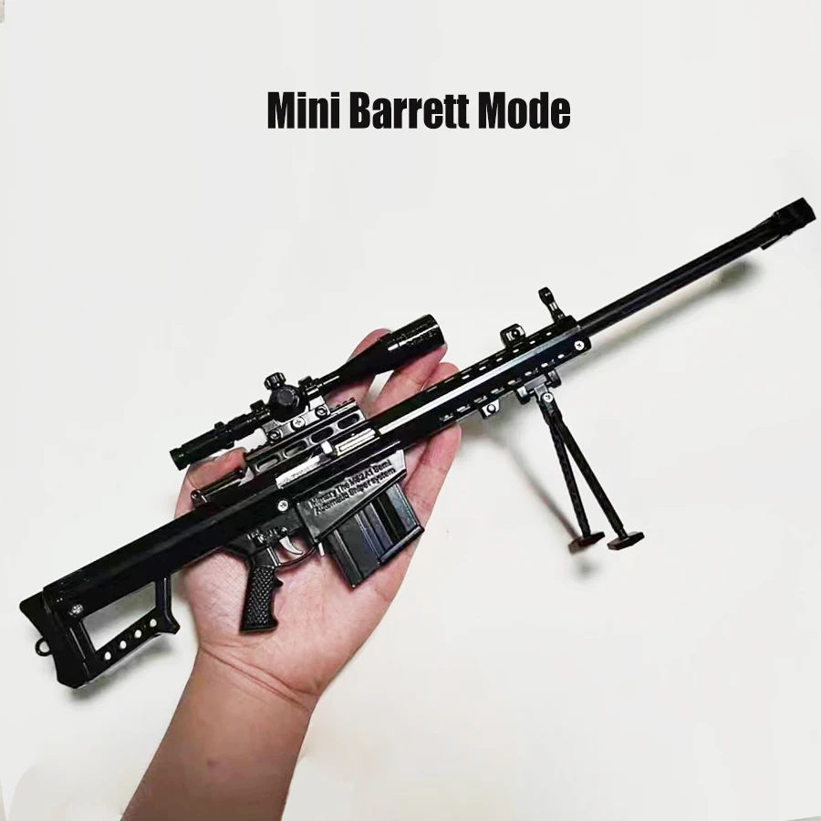 

Mini Barrett Sniper Rifle Detachable Jedi Survival Submachine Gun Model Alloy M416 AKM Pistol Toy Gun Boys Collection Gifts