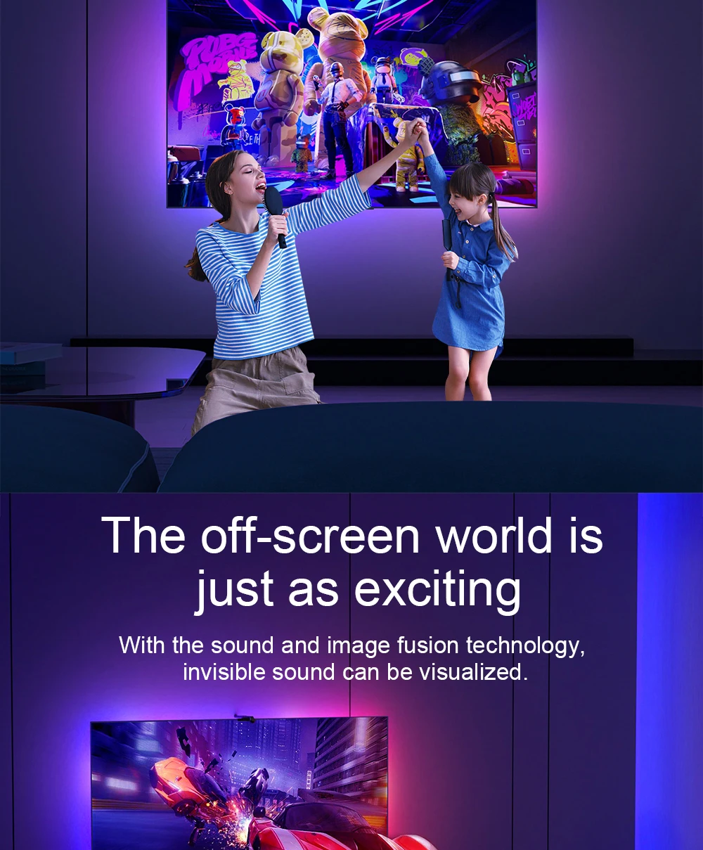 TV LED Backlight With Camera Ambient Strip Light Immersion Led Color Strip LED Light For 55-65 Inch Tv Pc Tape Screen Led Rgb