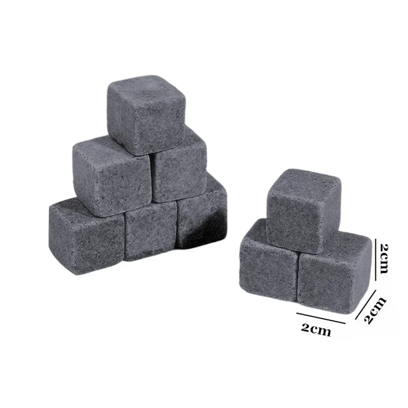 Whiskey Stones Sipping Ice Cube Cooler Reusable Whisky Ice Stone Whisky Natural Rocks Bar Wine Cooler Party Wedding Gifts 6pcs ice cubes whiskey stones drink cooler