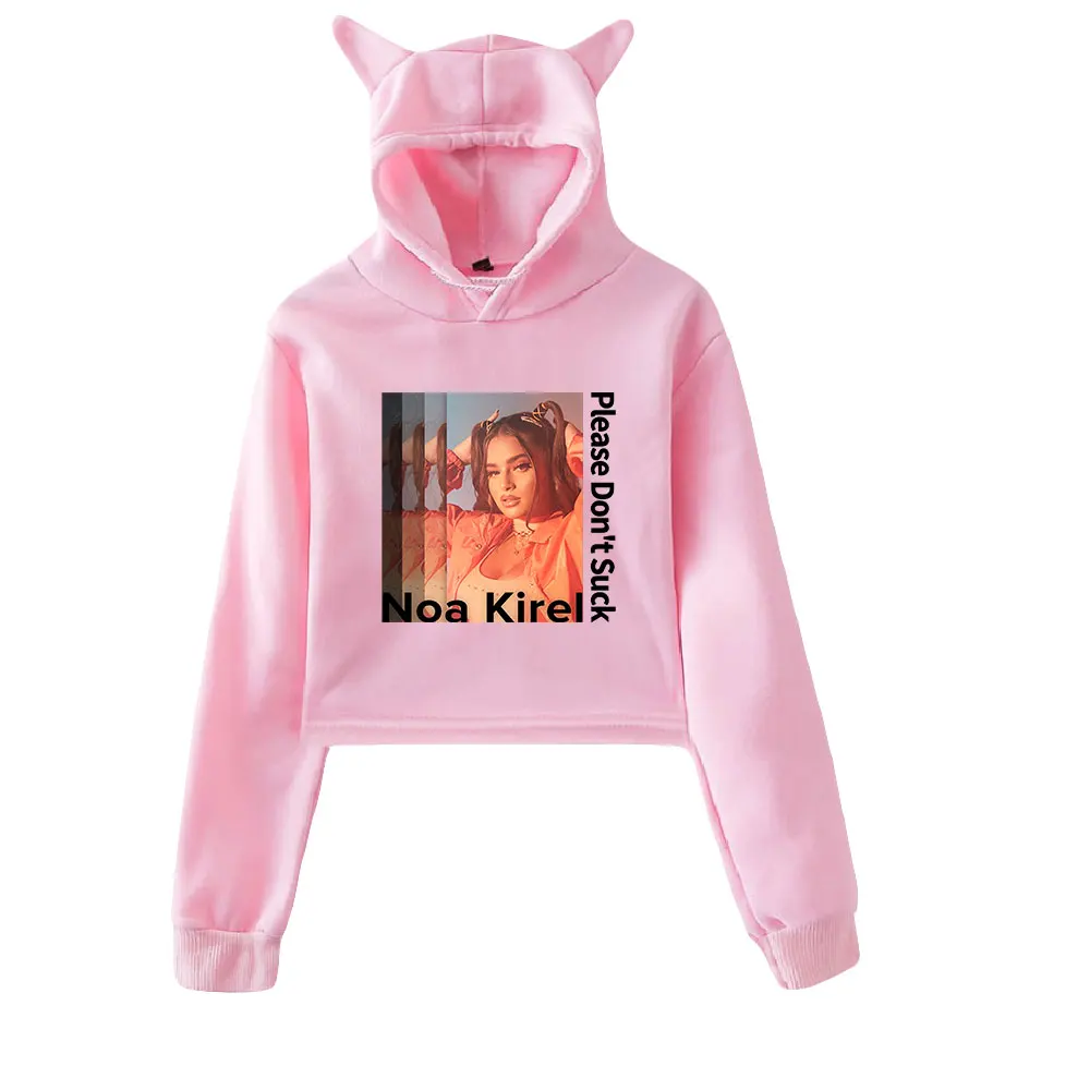 

Noa Kirel Hoodie Sweatshirts Crop top Hoodie Pullovers Printing Singer for Girls Cat Ear Youth Streetwear Clothes Casual