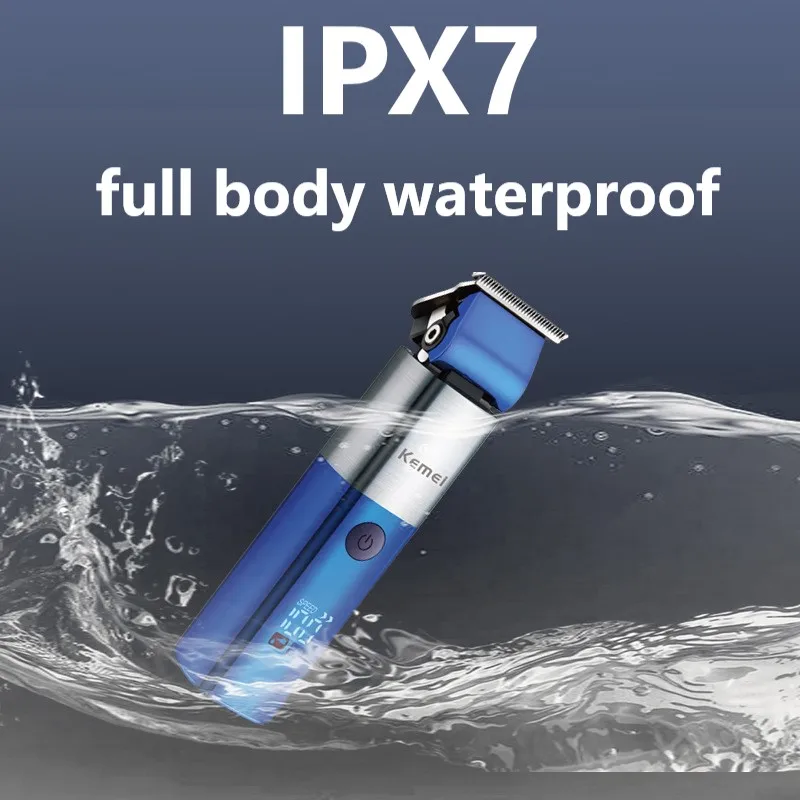 Kemei KM-3291 Professional IPX7 waterproof barber rechargeable hair trimmer professional electric hair clipper cordless for men 6