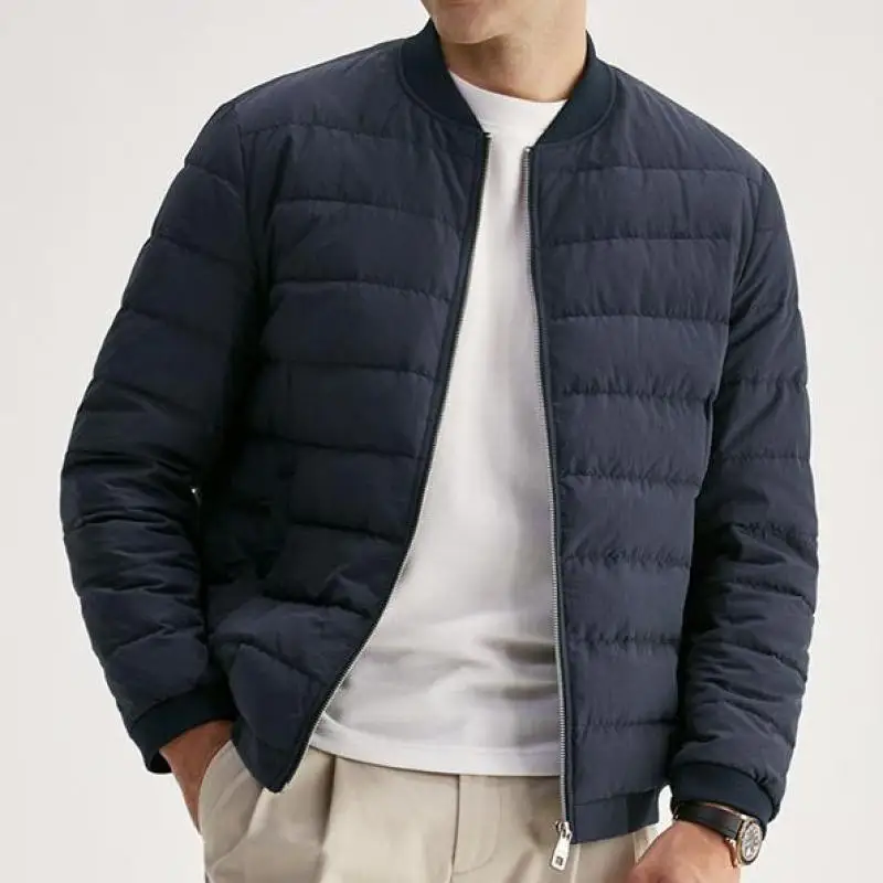 

Мужская приталенная куртка на молнии с воротником-стойкой, размеры до 3XL