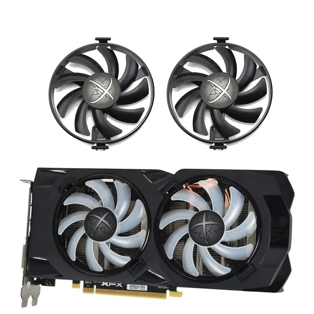 2 Pz Fdcu12S9-C Dc 12V 0.45A Rx 580 Gpu Cooler Per Xfx Amd Radeon Rx 480 470 570 470D Rs Nero Lupo Grafica Ventola Di Raffreddamento