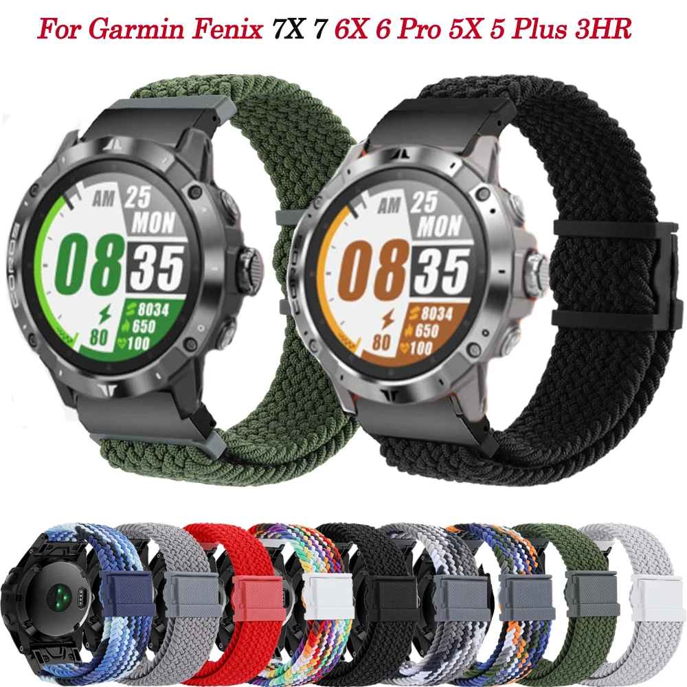 22 26mm Nylon Watch Band Strap For Garmin Fenix 7 7X 6 6X Pro 5X 5 Plus 3HR Smartwatch Bracelet