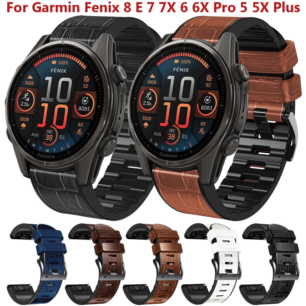 Silicone Watch Band Strap For Garmin Fenix 7 7X 6 6X Pro 5 5X Plus Epix