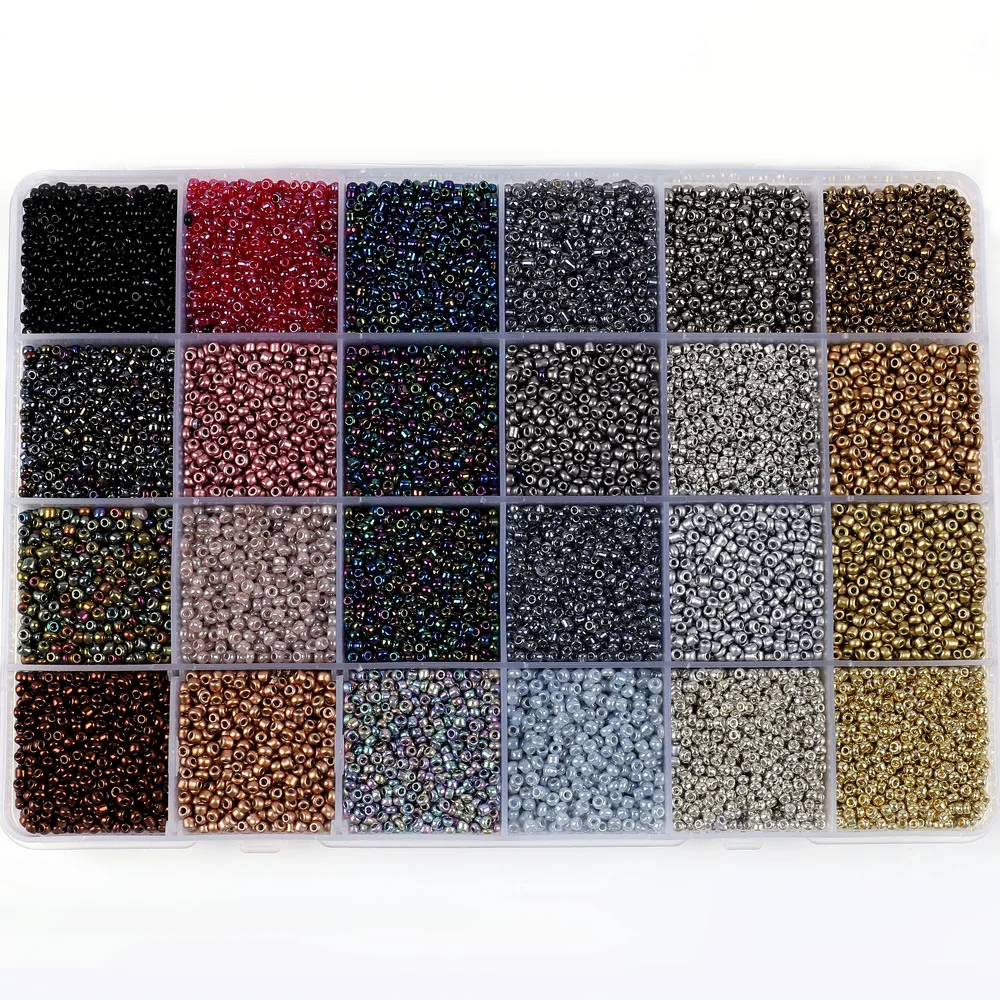 Round Glass Beads 2mm 21 Types Spacer Bead For Jewelry Earring Necklace Making Sewing Garment Material L0103 glass beads stone beads