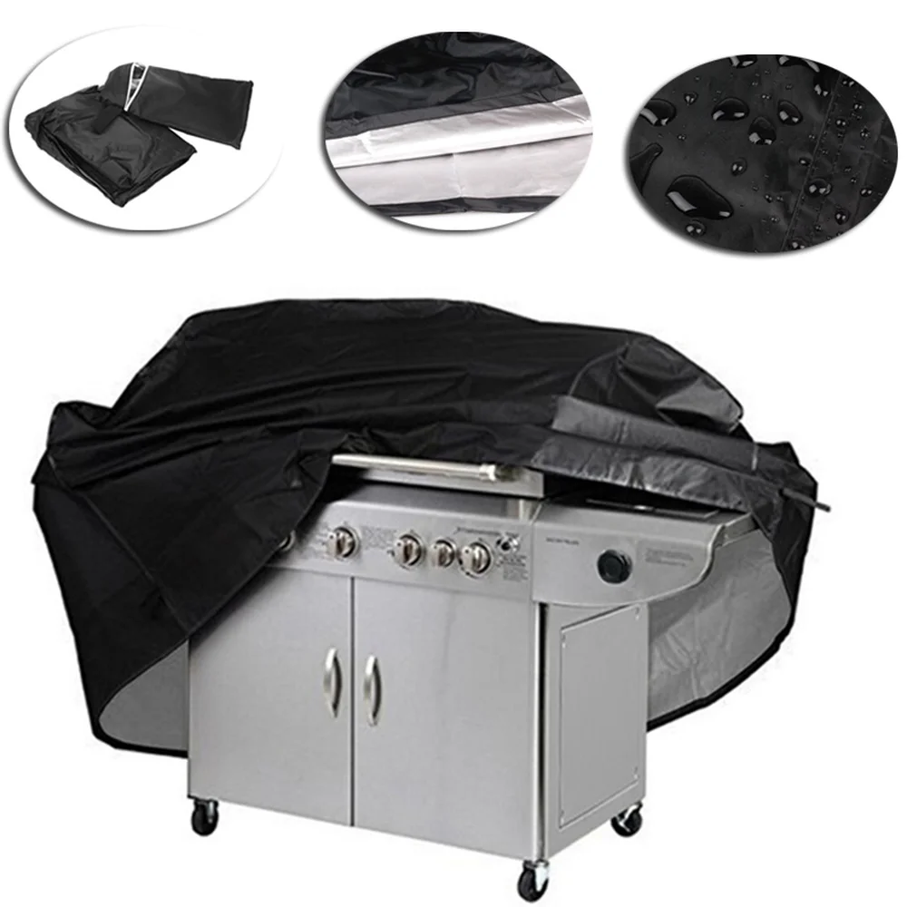 Black Waterproof BBQ Cover BBQ Accessories Grill Cover Anti Dust Rain Gas Charcoal Electric Barbeque Grill 4 Sizes