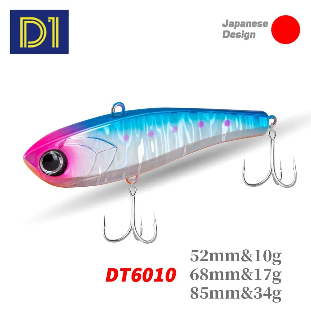 D1 Ice Fishing Lure 52mm/68mm/85mm Winter VIB Baits Sinking Rattling